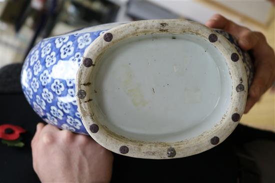 A large 19th century Chinese blue and white moon flask height 55.5cm